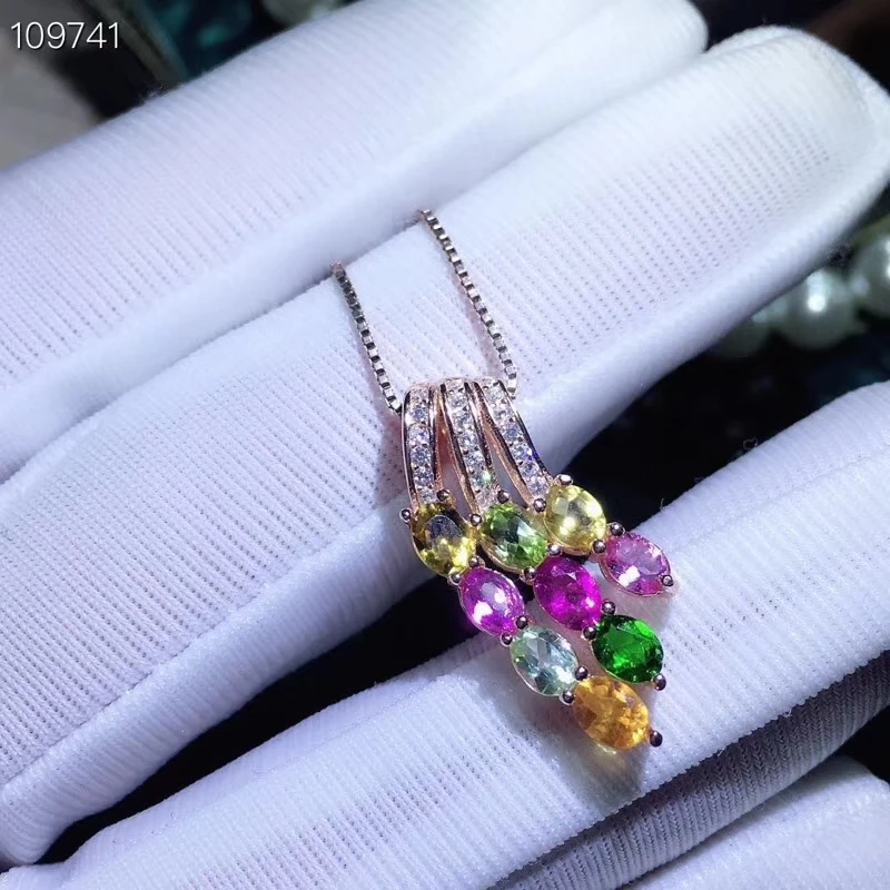Natural Multicolor tourmaline pendant S925 silver Natural gemstone Pendant Necklace trendy Fan Tassels women party gift jewelry
Natural Multicolor tourmaline pendant S925 silver Natural gemstone Pendant Necklace trendy Fan Tassels women party gift jewelry