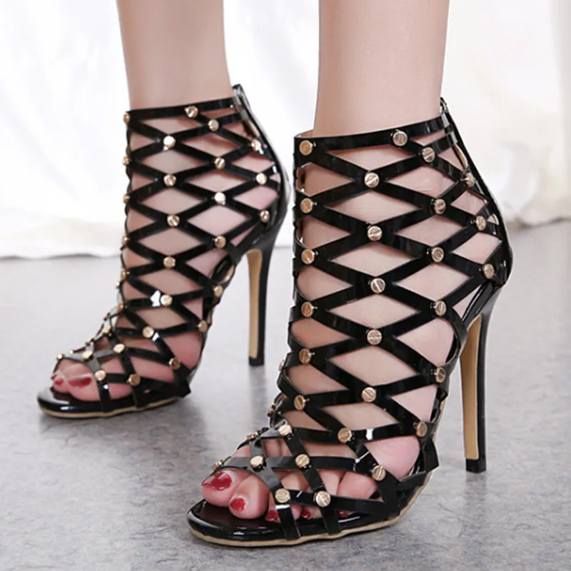 EMMA KING Party Rivet Decoration Open Toe Womens Sandals Cover Heel Plus Size 43 Fashion Zipper Laser T-Stage Show Thin Heels
EMMA KING Party Rivet Decoration Open Toe Womens Sandals Cover Heel Plus Size 43 Fashion Zipper Laser T-Stage Show Thin Heels