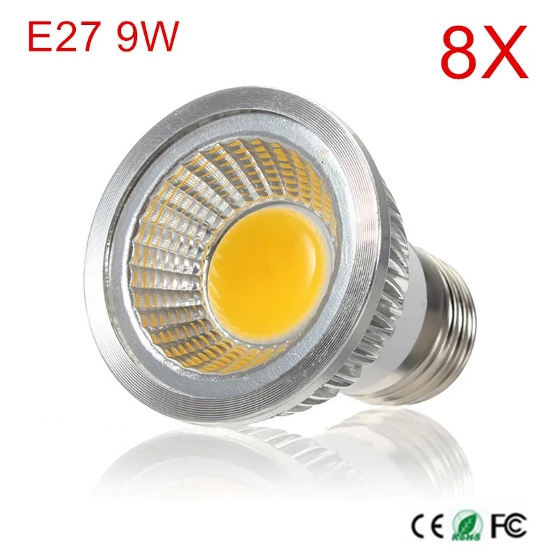 8PCS High Power COB LED lamp AC85-265V E27 LED Bulb light 9W High Luminous Spotlight E27 LED Spot light Ceiling light Free ship
8PCS High Power COB LED lamp AC85-265V E27 LED Bulb light 9W High Luminous Spotlight E27 LED Spot light Ceiling light Free ship