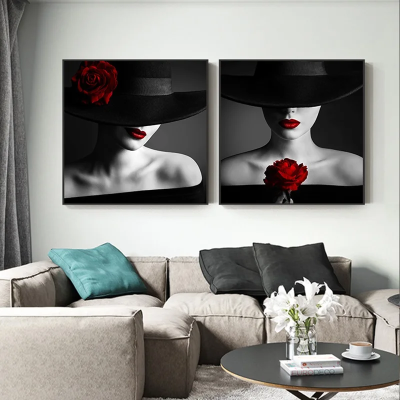 Sexy Black Skirt Red Lip Rose Canvas Painting Busty Lady Nordic Decoration Home Art Posters Wall Pictures for Living Room
Sexy Black Skirt Red Lip Rose Canvas Painting Busty Lady Nordic Decoration Home Art Posters Wall Pictures for Living Room