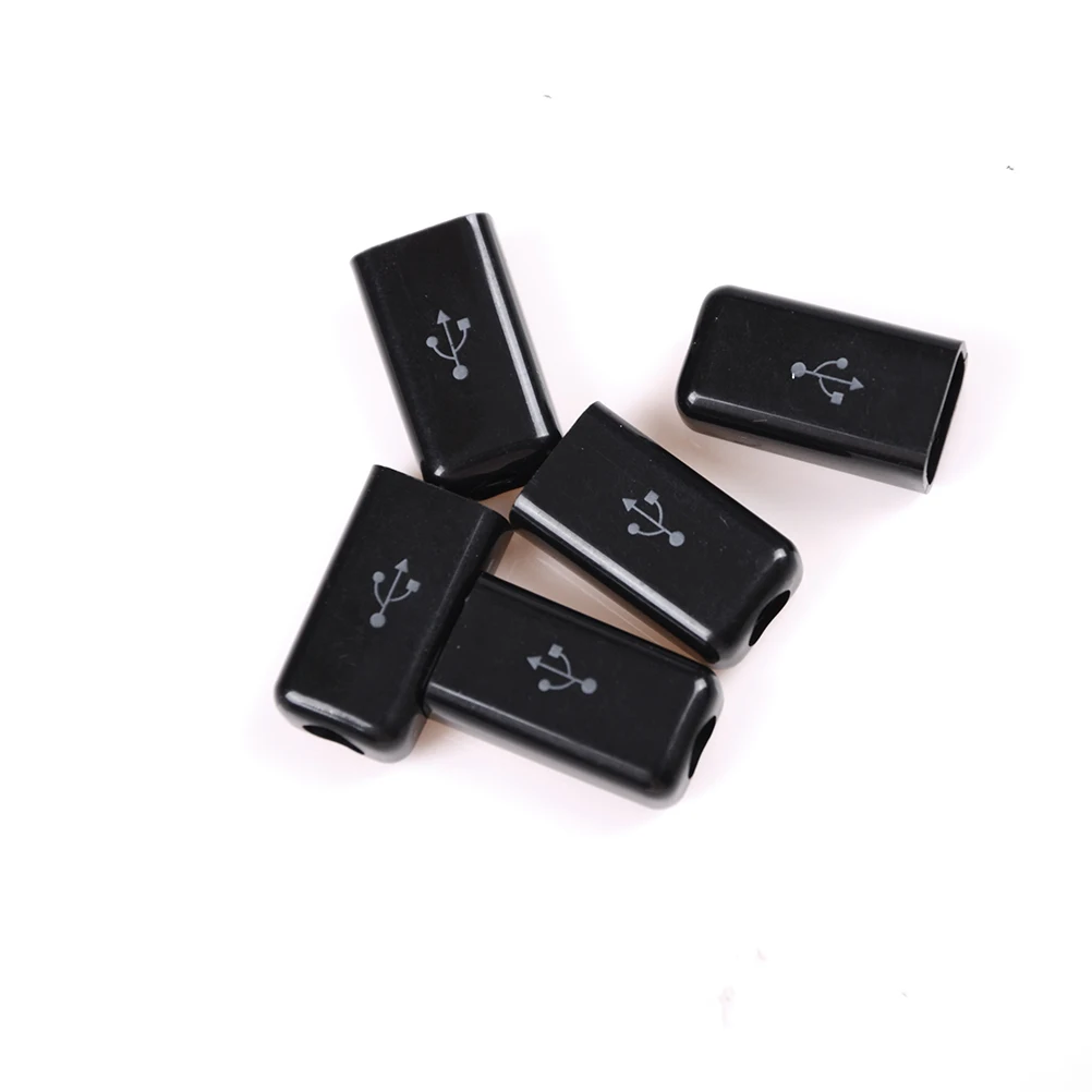 Фото 5 шт. Мини USB контактный Штекерный разъем и пластиковая крышка для DIY черная