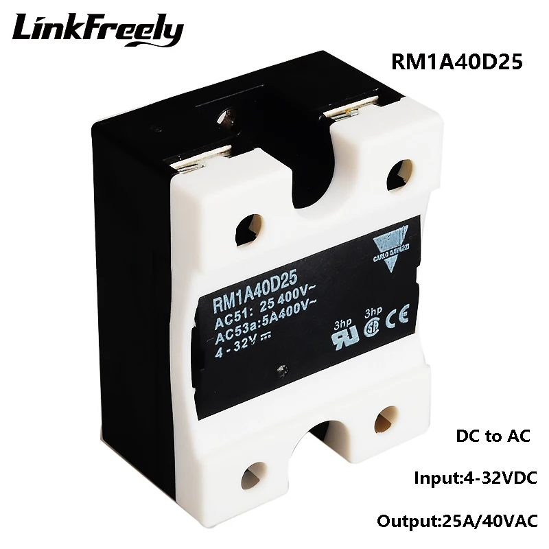 Реле переменного тока RM1A40D25 Mini 2SCR 25A SSR твердотельное реле постоянного 5В 12В 24В 32В