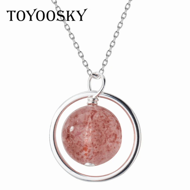 TOYOOSKY s925-Sterling-Silver Jewelry Round Natural Strawberry Crystal Necklace Pendant LUCKY CHARMS 40CM For Fashion Women
TOYOOSKY s925-Sterling-Silver Jewelry Round Natural Strawberry Crystal Necklace Pendant LUCKY CHARMS 40CM For Fashion Women