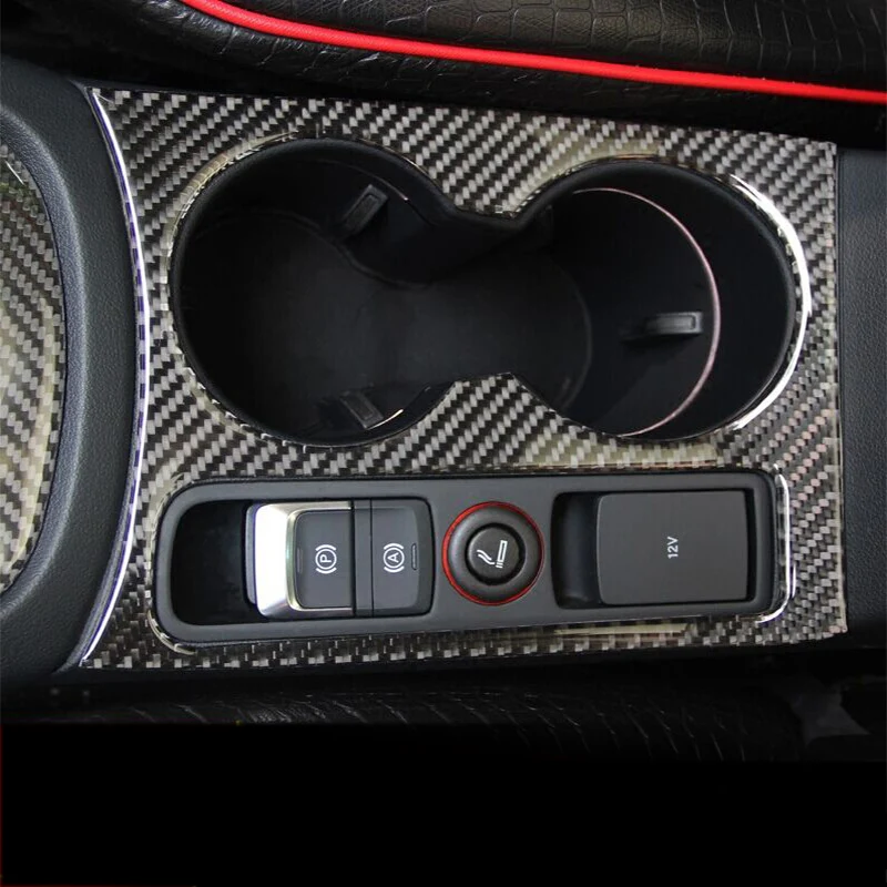 

Украшение панели автомобиля держатель для стакана с водой в салон, нержавеющая сталь, углеродное волокно, наклейки, отделка для Audi Q3 2013-17, ст...