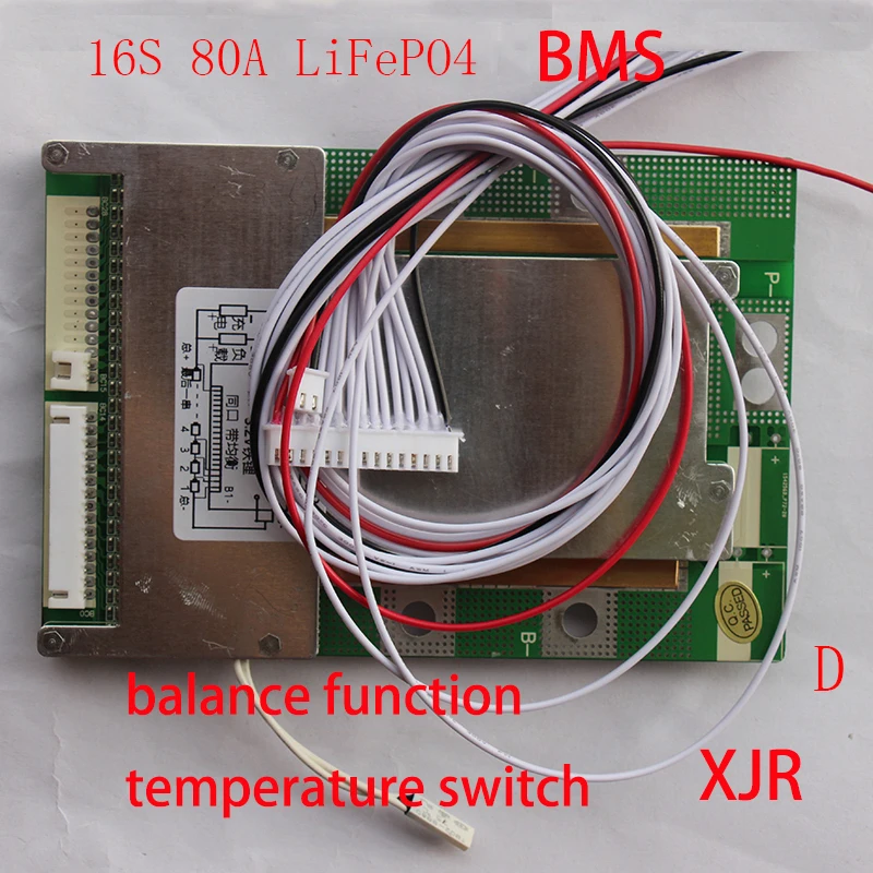 16S 80A версия D LiFePO4 BMS/PCM/PCB плата защиты батареи для 16 пакетов 18650 батарея с балансом |