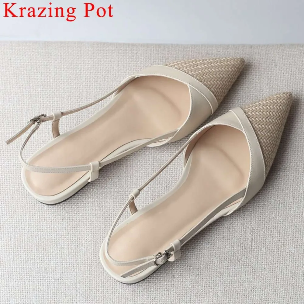 Босоножки Krazing Pot женские из натуральной кожи, с острым носком, ремешком и пряжкой, на толстом каблуке, в стиле пэчворк, L23
Босоножки Krazing Pot женские из натуральной кожи, с острым носком, ремешком и пряжкой, на толстом каблуке, в стиле пэчворк, L23