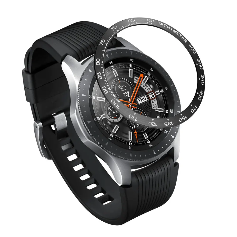 Чехол для смарт-часов Samsung Galaxy watch 46 мм металлический клейкий чехол с безелем и