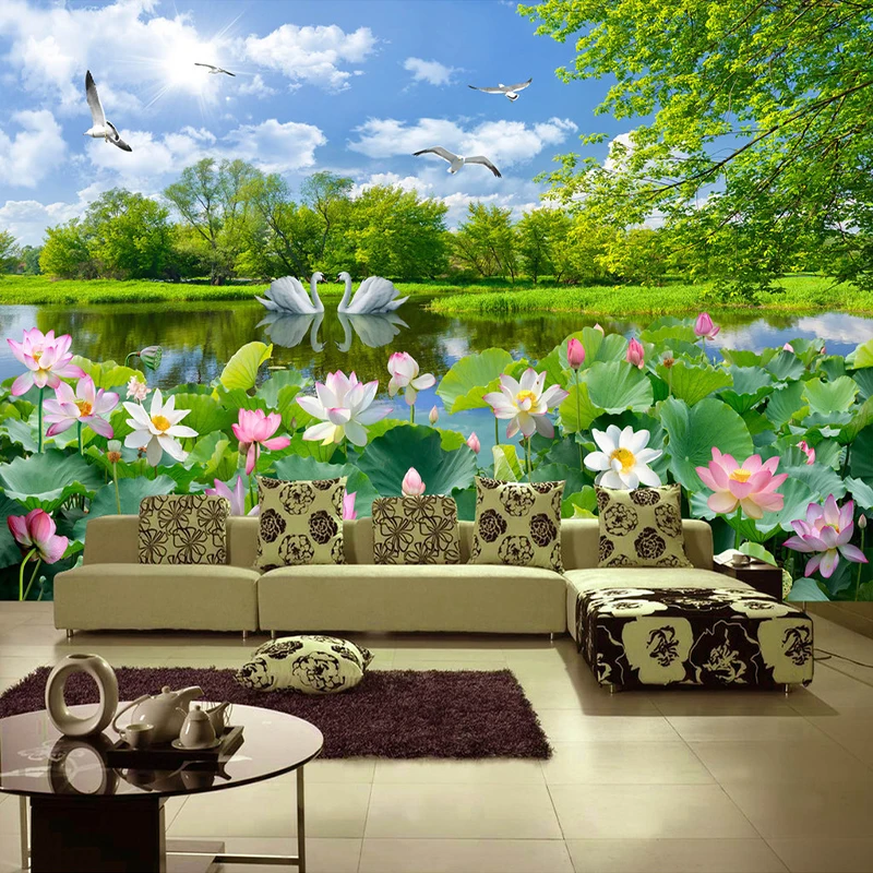 Custom Photo Wallpaper Lotus Pond Swan Lake Nature Landscape Large Murals Papel De Parede 3D Living Room Decoration Wall Mural
Custom Photo Wallpaper Lotus Pond Swan Lake Nature Landscape Large Murals Papel De Parede 3D Living Room Decoration Wall Mural