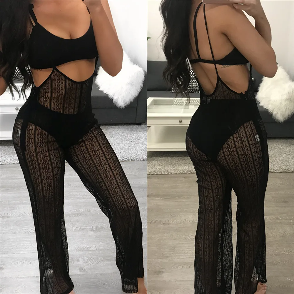 BKLD Black White Lace See-through High Waist Wide Leg Pants Casual Lace Up Overalls Women Pant 2018 Summer Fashion Trousers
BKLD Black White Lace See-through High Waist Wide Leg Pants Casual Lace Up Overalls Women Pant 2018 Summer Fashion Trousers