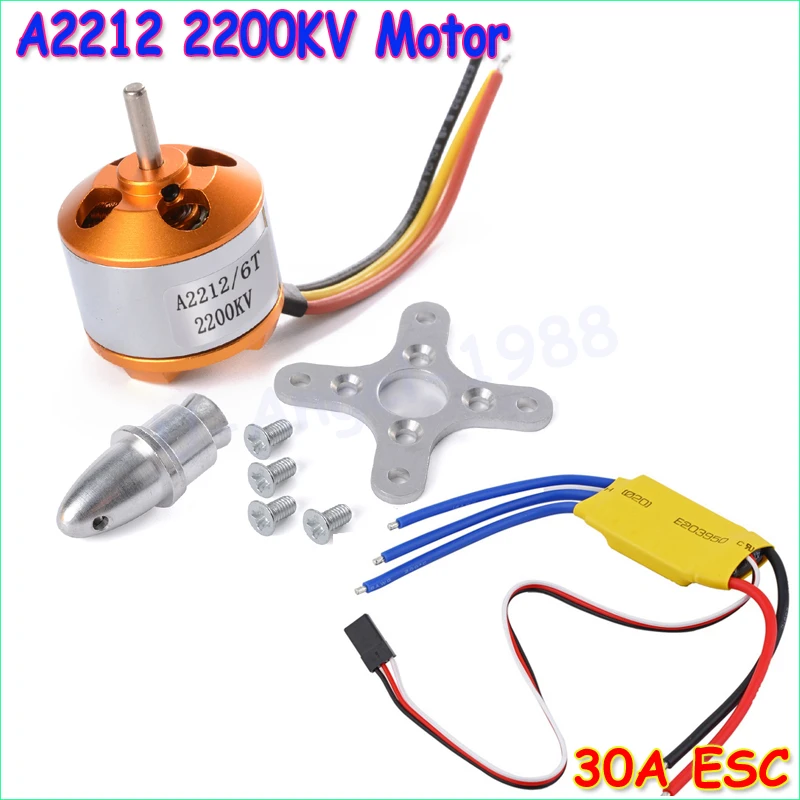 New 100%Brand New and High Quality RC 2200KV Brushless Motor A2212-6T + ESC 30A Brushless Motor Speed Controller
New 100%Brand New and High Quality RC 2200KV Brushless Motor A2212-6T + ESC 30A Brushless Motor Speed Controller