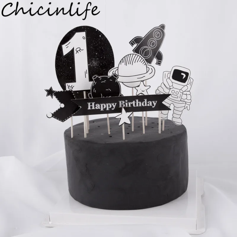 Chicinlife 1 Набор космонавт астронавт ракета кекс Топпер для мальчика й День рождения