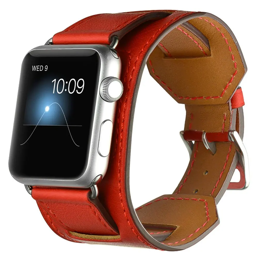 LEONIDAS ремешок из натуральной кожи для Apple Watch наручных часов 38 мм и 42 мм|Ремешки
