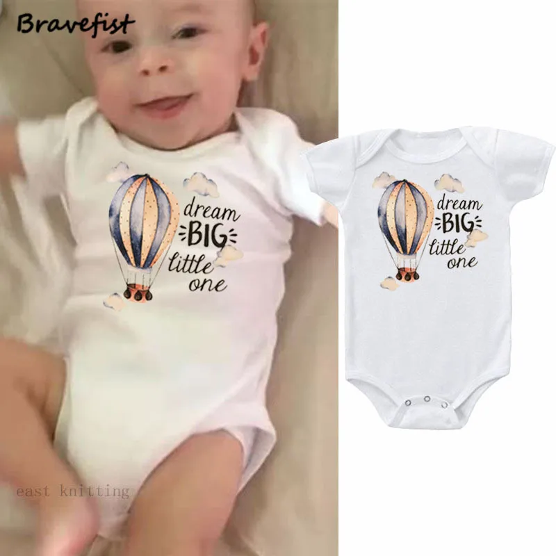New Fashion Cotton Short Sleeve Baby Bodysuit Cute Newborn Baby Boys Girls Birthday Clothes DREAM BIG LITTLE ONE Letters Sunsuit
New Fashion Cotton Short Sleeve Baby Bodysuit Cute Newborn Baby Boys Girls Birthday Clothes DREAM BIG LITTLE ONE Letters Sunsuit