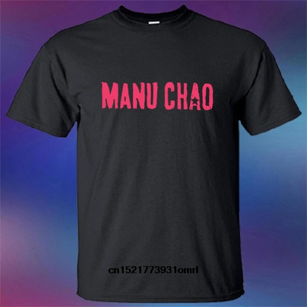 Gildan Men t shirt Fashion Trends New Manu Chao Famous Singer Logo Black fortnite t-shirt novelty tshirt women | Мужская одежда