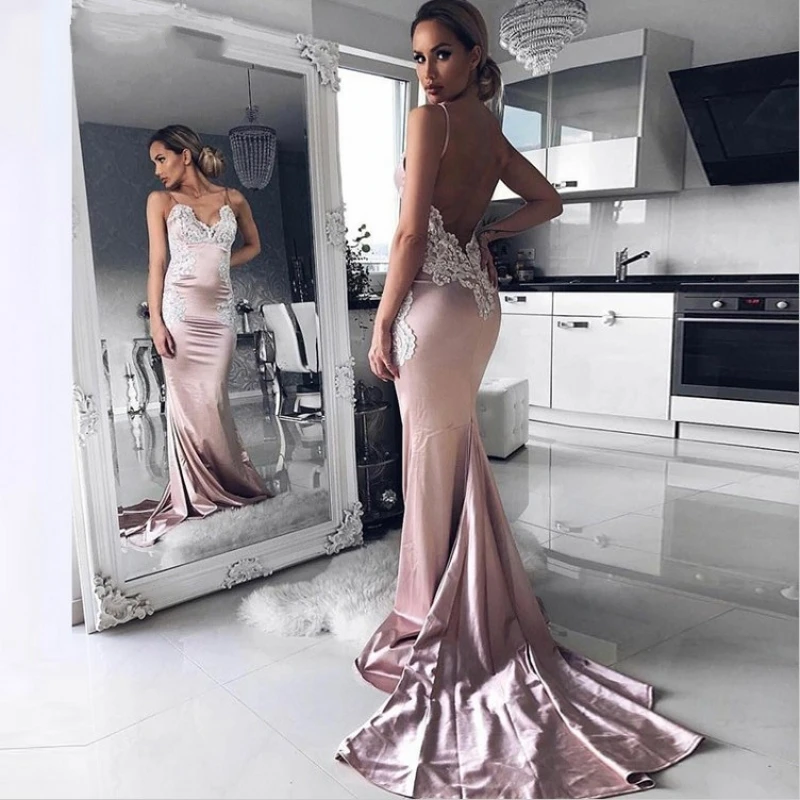 2019 Satin Mermaid Evening Dress Sexy V-Neck Pink Prom Dresses Appliques Stain Mermaid Party Dresses Vestidos De Gala
2019 Satin Mermaid Evening Dress Sexy V-Neck Pink Prom Dresses Appliques Stain Mermaid Party Dresses Vestidos De Gala