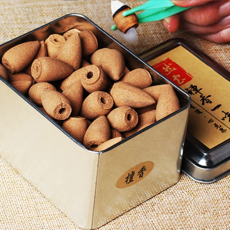 Hot Sale 80Pcs/Set Backflow Incense Cones Natural Aroma Sandalwood Reflux Incense for Tea House Meditation Colored Smoke Incense
Hot Sale 80Pcs/Set Backflow Incense Cones Natural Aroma Sandalwood Reflux Incense for Tea House Meditation Colored Smoke Incense