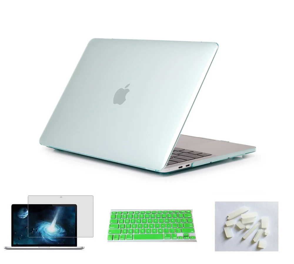 Прорезиненный жесткий чехол 4 в 1 для ноутбука Macbook Air 11 12 13 Pro13 15 с чехлом Retina