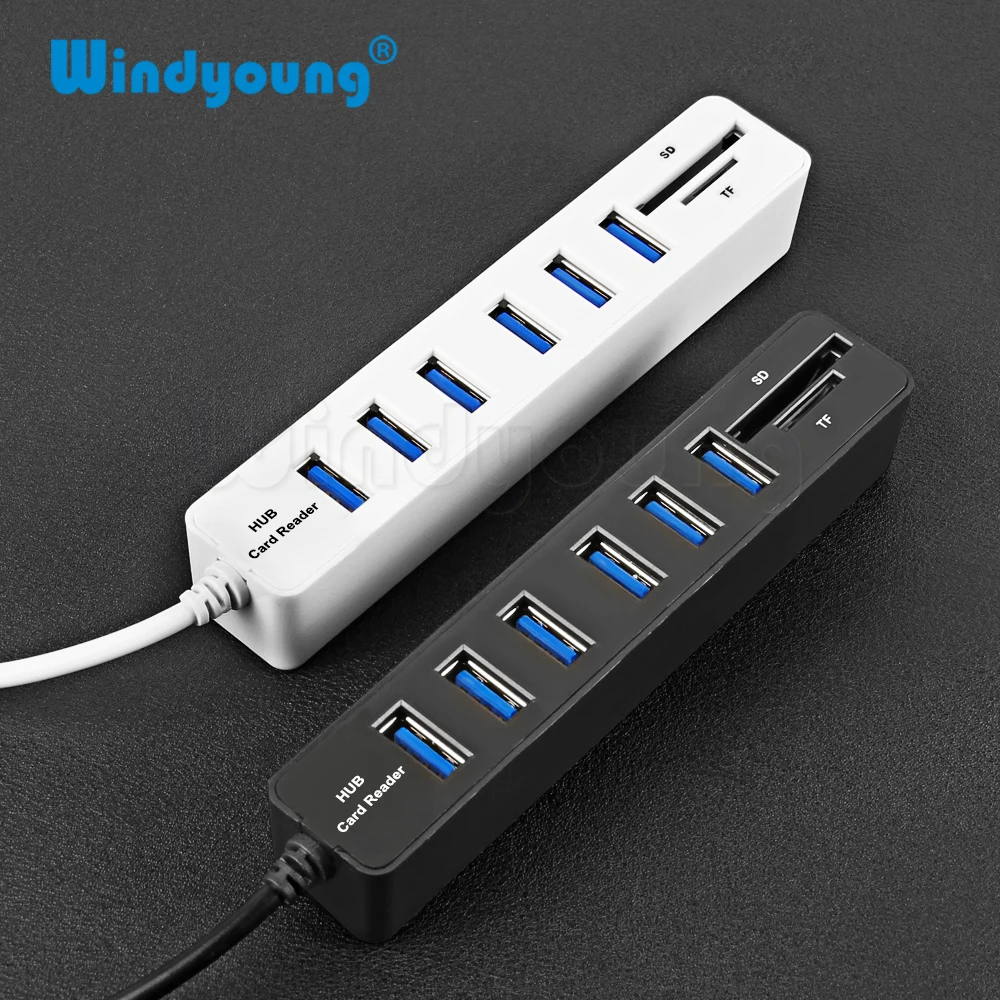 USB Hub Combo 3 / 6 Ports USB 2.0 Hub High Speed Splitter Multi USB Combo 2 In 1 SD/TF Card Reader For PC Laptop Computer
USB Hub Combo 3 / 6 Ports USB 2.0 Hub High Speed Splitter Multi USB Combo 2 In 1 SD/TF Card Reader For PC Laptop Computer