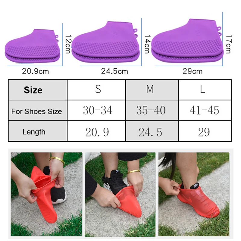 Women Men Silicone Overshoes Reusable Waterproof Shoe Cover Washable Rain Boots Rainproof for Outdoor Rainy Days Wear-Resistant
Women Men Silicone Overshoes Reusable Waterproof Shoe Cover Washable Rain Boots Rainproof for Outdoor Rainy Days Wear-Resistant