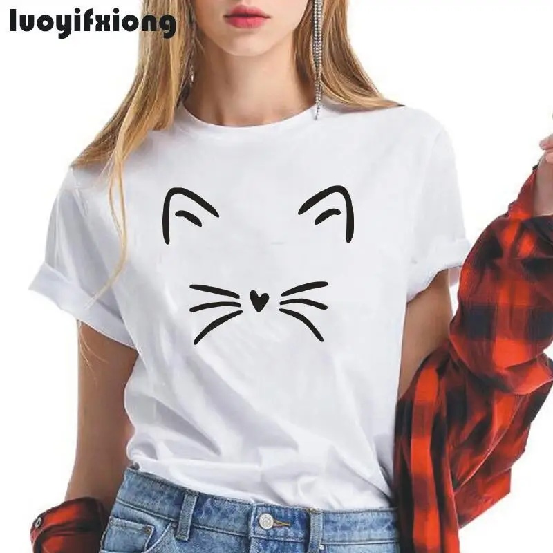 Luoyifxiong 2019 New Summer Cute Cat Print T Shirt Women Tops Short Sleeve O-Neck Casual Tee Shirt Femme Harajuku Women Tshirt
Luoyifxiong 2019 New Summer Cute Cat Print T Shirt Women Tops Short Sleeve O-Neck Casual Tee Shirt Femme Harajuku Women Tshirt