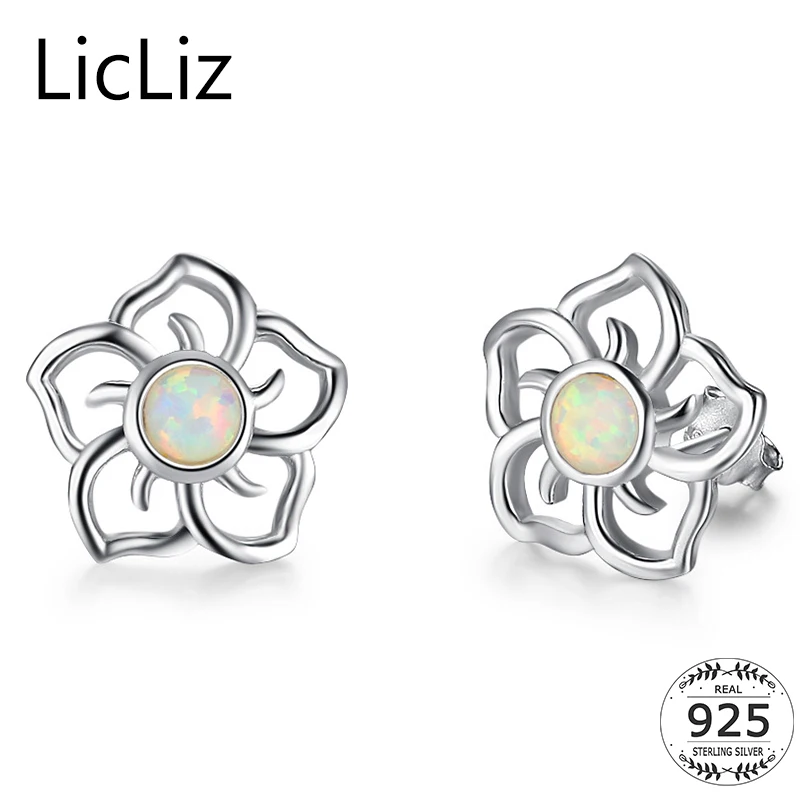 LicLiz 925 Sterling Silver Flower Stud Earrings For Women 4mm White Fire Opal Solitaire Earings Hollow Ear Piercing Studs LE0303
LicLiz 925 Sterling Silver Flower Stud Earrings For Women 4mm White Fire Opal Solitaire Earings Hollow Ear Piercing Studs LE0303