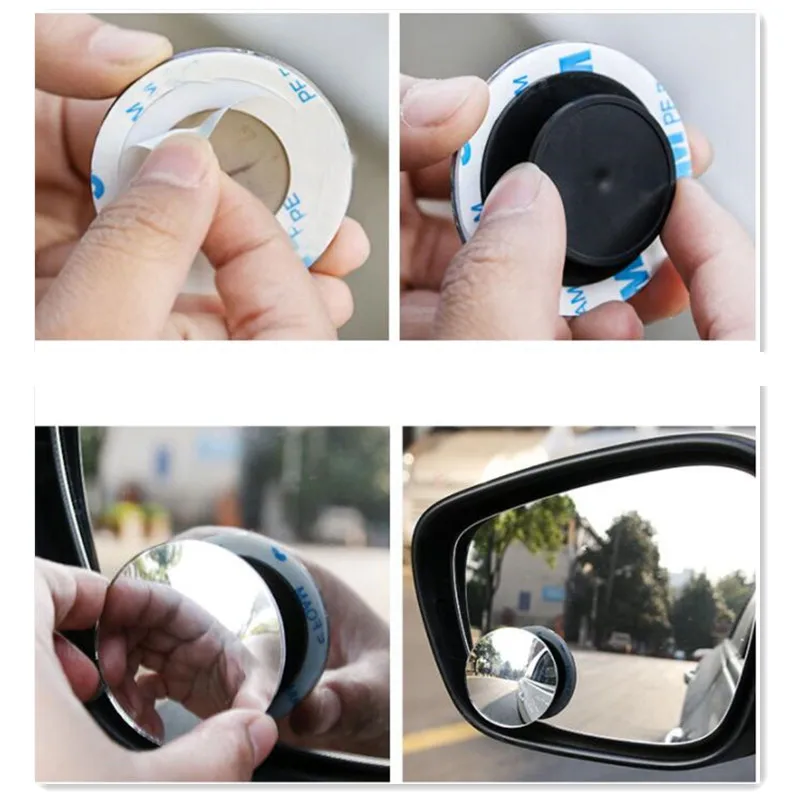 Фото Автомобильный Стайлинг 360 широкоугольное круглое выпуклое зеркало для peugeot 206