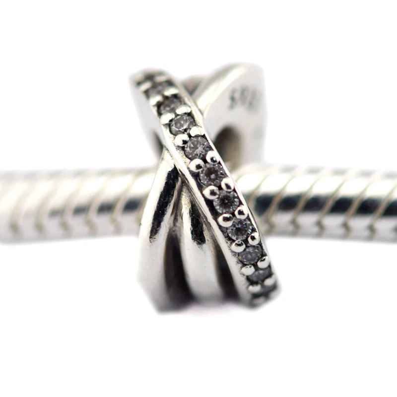 Hot Sale Sterling-Silver-Jewelry 925 Silver Beads Fits Brand Bracelet Galaxy Charm with Clear CZ for Jewelry Making DIY | Украшения и