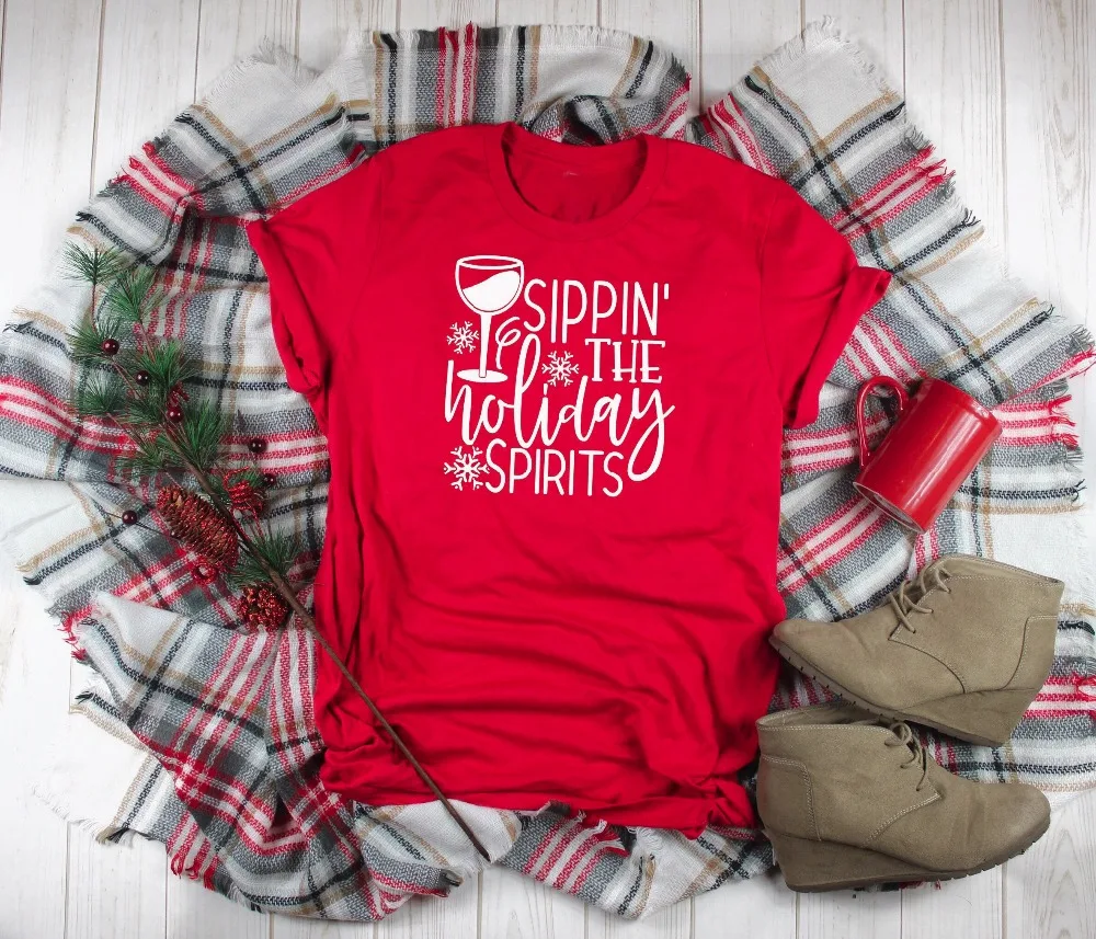 Christmas Drinking Holiday Spirits Shirt wine lover women fashion grunge cotton aesthetic red t-shirt party gift holiday tee top
Christmas Drinking Holiday Spirits Shirt wine lover women fashion grunge cotton aesthetic red t-shirt party gift holiday tee top