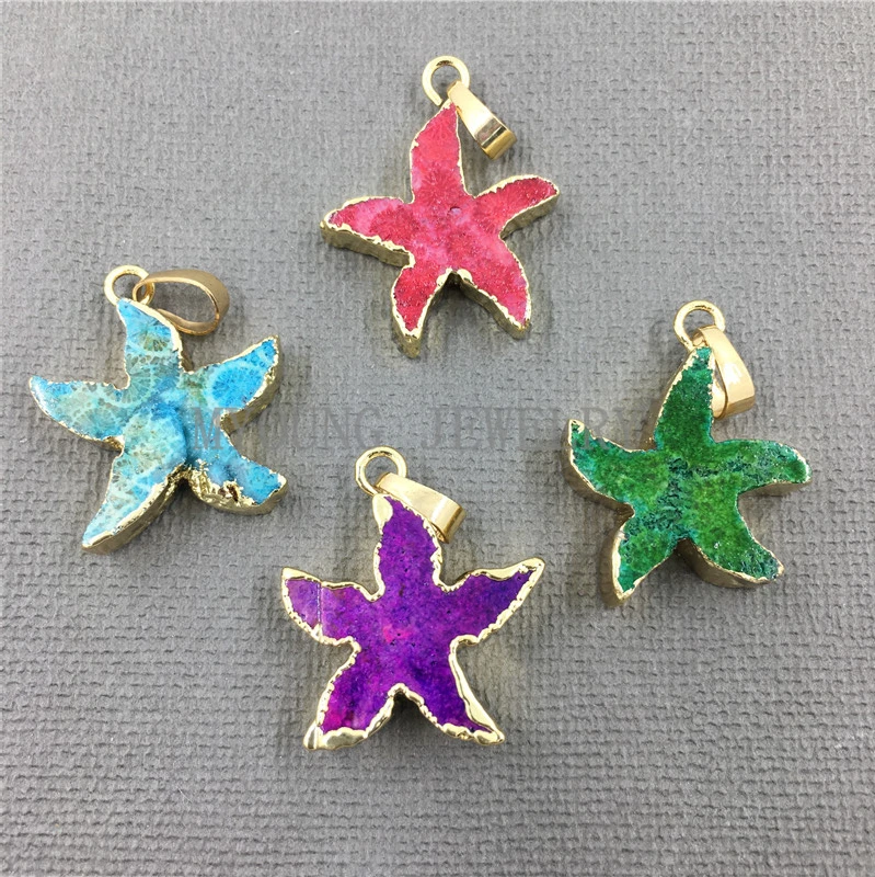 MY0993 Colorful Starfish Shape Chrysanthemum Stone Pendant Necklace Gold Color Bezel Star Pendant
MY0993 Colorful Starfish Shape Chrysanthemum Stone Pendant Necklace Gold Color Bezel Star Pendant