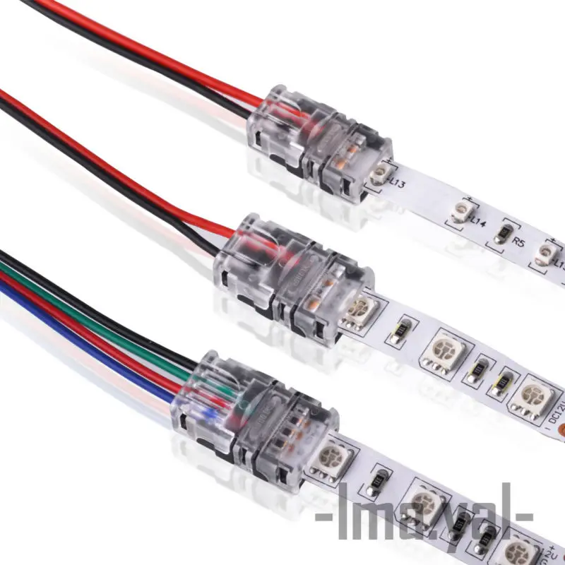 Одноцветный RGB rgbw разъем для светодиодной ленты 2 pin 4 Pin 5pin 5050 10 мм 12 светодиодный
