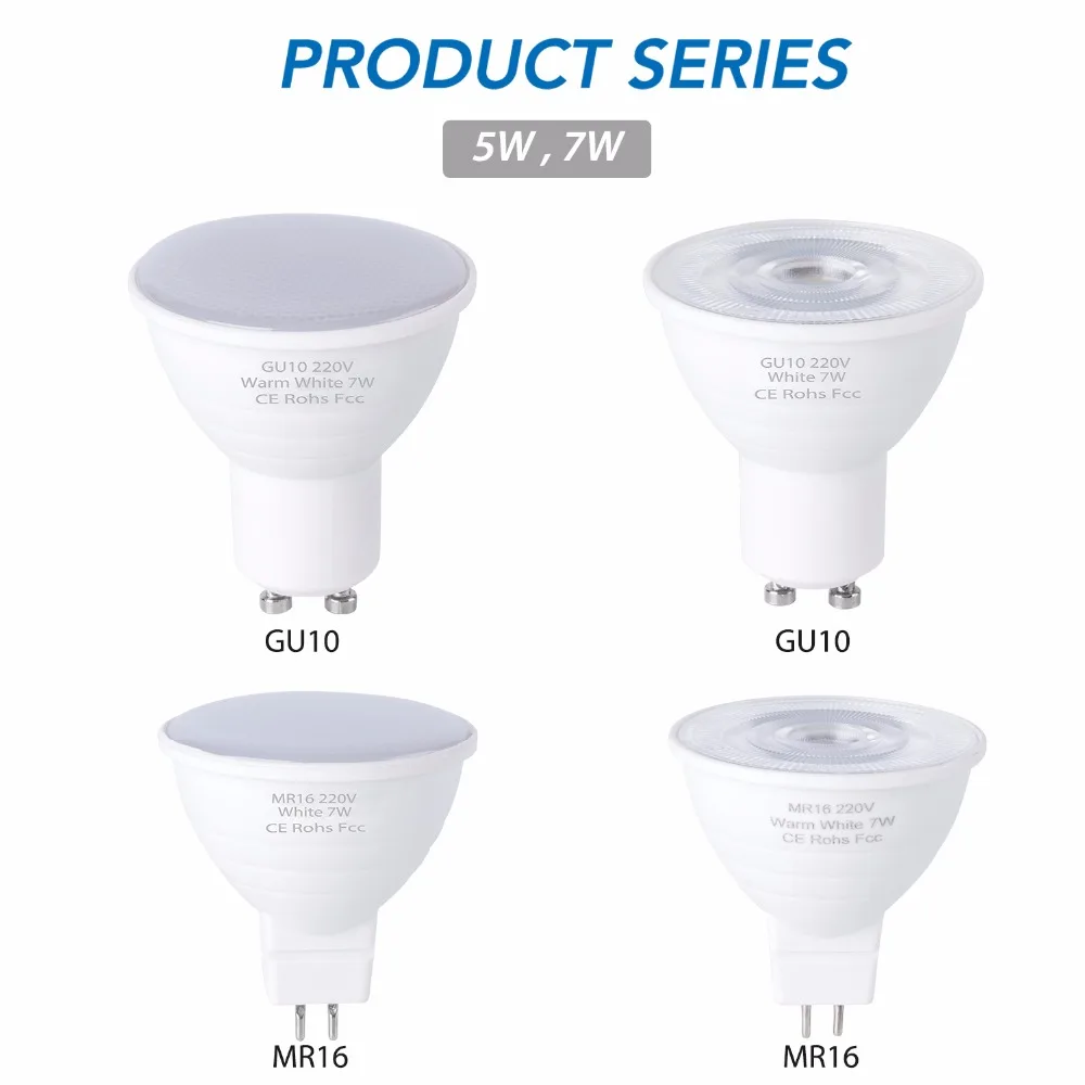 Светодиодная лампочка GU10 E14 220 цилиндрическая E27 GU5.3 2835 в 7 Вт 5 | Лампы и освещение
