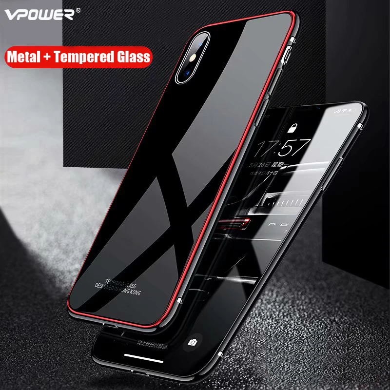 Vpower For iPhone XS MAX XR Case Glass Luxury Metal Plating Bumper Phone Case For iPhone XS Max Plating Edge Slim Cover
Vpower For iPhone XS MAX XR Case Glass Luxury Metal Plating Bumper Phone Case For iPhone XS Max Plating Edge Slim Cover