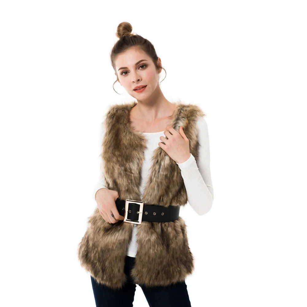 Fashion Women Warm Winter Slim Faux Fur Vest Sleeveless O-neck Waistcoat Jacket Coat Open Front Fox Fur Vest For Female Outwear
Fashion Women Warm Winter Slim Faux Fur Vest Sleeveless O-neck Waistcoat Jacket Coat Open Front Fox Fur Vest For Female Outwear