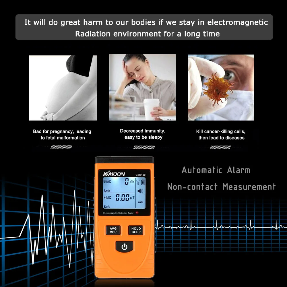 KKmoon GM3120 Digital LCD Electromagnetic Radiation Detector Meter Dosimeter Tester Counter Home Radiation Detector Tester
KKmoon GM3120 Digital LCD Electromagnetic Radiation Detector Meter Dosimeter Tester Counter Home Radiation Detector Tester
