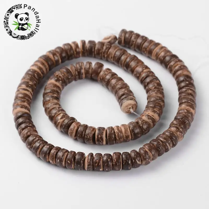Natural Coconut Shell Abacus Bead Strands, CoconutBrown, 8x2.5~5mm, Hole: 1mm; about 107pcs/strand, 16.1"
Natural Coconut Shell Abacus Bead Strands, CoconutBrown, 8x2.5~5mm, Hole: 1mm; about 107pcs/strand, 16.1"