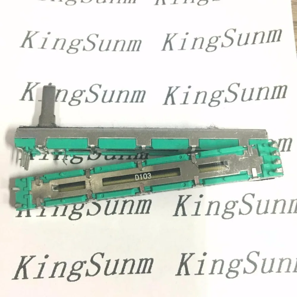 SC-6080GH B104 Slide B100K mixer fader potentiometer 75mm stereo (Double) handle 15mm 3pins high
SC-6080GH B104 Slide B100K mixer fader potentiometer 75mm stereo (Double) handle 15mm 3pins high