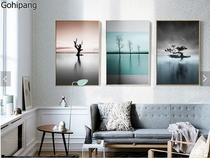 Nordic simple tree black and white scenery living room triple decorative painting frameless
Nordic simple tree black and white scenery living room triple decorative painting frameless