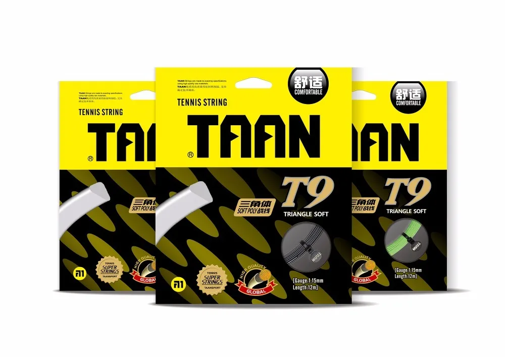 1 pc TAAN T9 Triangle soft tennis strings 1.15mm 12M polyester tennis racket string Circumrotate high flexibility tennis strings
1 pc TAAN T9 Triangle soft tennis strings 1.15mm 12M polyester tennis racket string Circumrotate high flexibility tennis strings