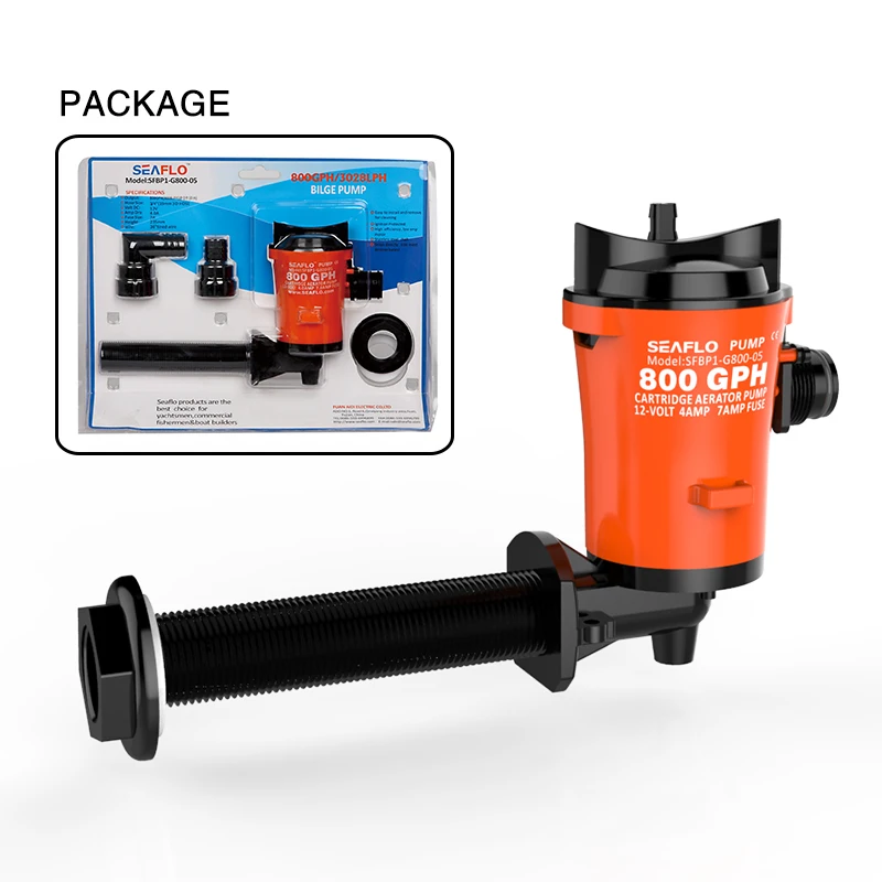 800GPH 12 В DC Livewell Live Bait Tank аэратор погружной картридж Трюмный насос для лодки