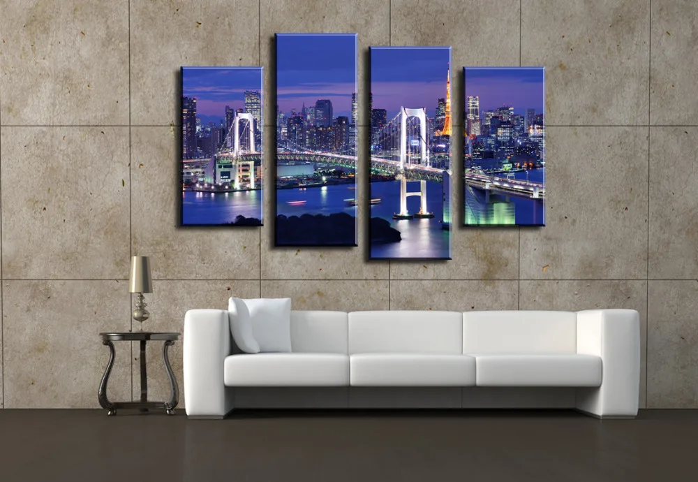 Canvas Painting The Picture Bridge City 4 Pcs/set Hd Canvas Printing Painting Artwork Modern Decorative Of Living Room
Canvas Painting The Picture Bridge City 4 Pcs/set Hd Canvas Printing Painting Artwork Modern Decorative Of Living Room