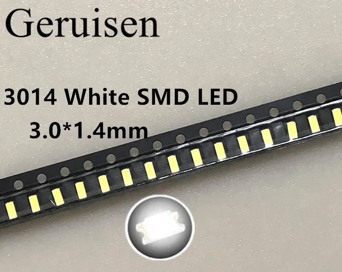 100 шт/SMD 3014 LED 0 1 W 10-12LM 6000-6500K белый SMD светодиодные бусины Бесплатная доставка диоды