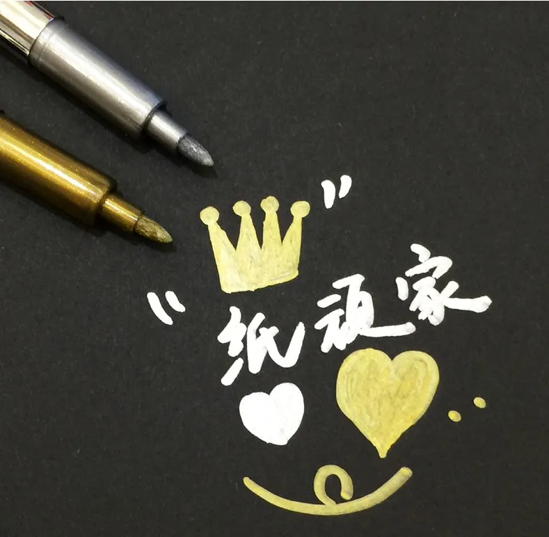 1 шт. золотистые и Серебристые принадлежности для студентов 5 мм маркер ручка