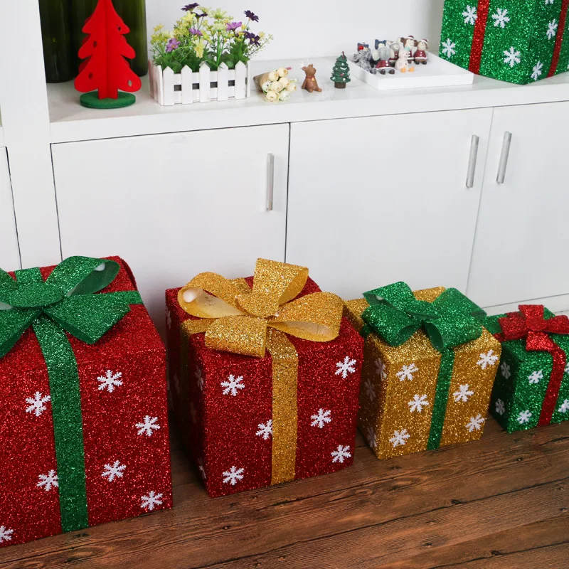 Navidad DIY Making Gift Boxes Showcase Supermarket Scene Decoration Snowflake Bow-Knot Organza Gift Bags Christmas Gift
Navidad DIY Making Gift Boxes Showcase Supermarket Scene Decoration Snowflake Bow-Knot Organza Gift Bags Christmas Gift