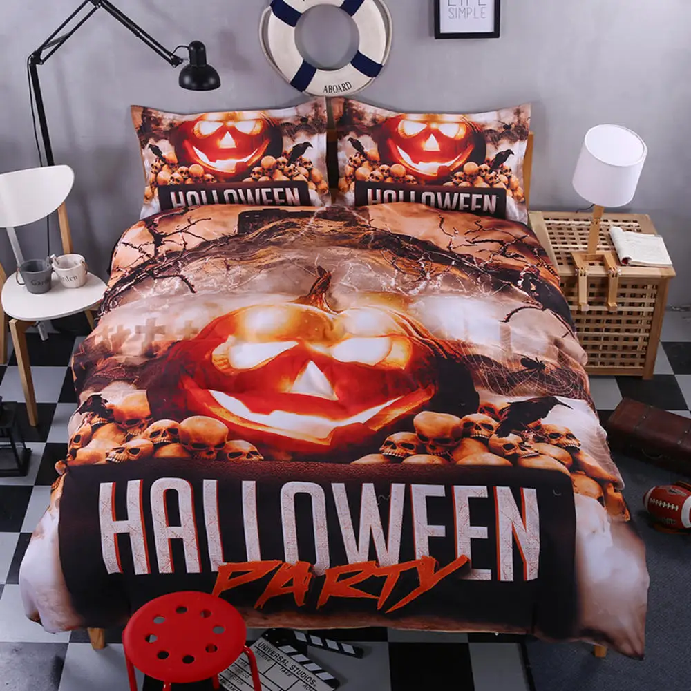 Thumbedding Black White Bedding Sets Happy Halloween Image Duvet Cover Set King Size Home Atmosphere Decoration Bed Set 3pcs
Thumbedding Black White Bedding Sets Happy Halloween Image Duvet Cover Set King Size Home Atmosphere Decoration Bed Set 3pcs