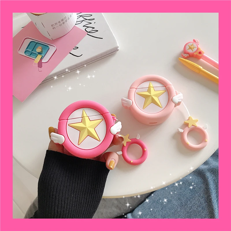 For AirPods 2 Case Cute Cartoon Pink Star Angel Wing Earphone Case For Apple Airpods 2 Protect Cover Funda & Finger Ring Strap
For AirPods 2 Case Cute Cartoon Pink Star Angel Wing Earphone Case For Apple Airpods 2 Protect Cover Funda & Finger Ring Strap