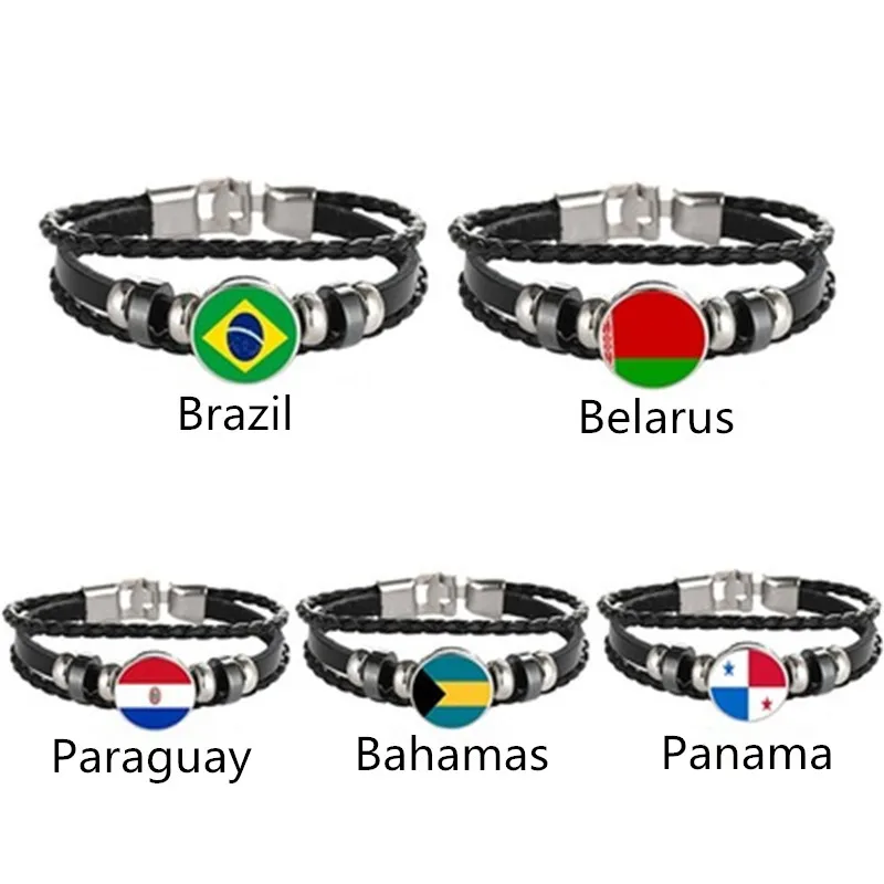 Brazil Belarus Paraguay Bahamas Panama Flag Multilayer Leather Bracelet Fashion Bracelet Men and Women Jewelry
Brazil Belarus Paraguay Bahamas Panama Flag Multilayer Leather Bracelet Fashion Bracelet Men and Women Jewelry