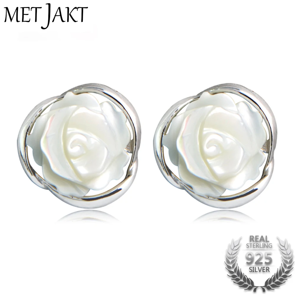 MetJakt Lady Vintage Petal Natural Shell Stud Earrings Solid 925 Sterling Silver Earring for Women's Party Elegant Jewelry
MetJakt Lady Vintage Petal Natural Shell Stud Earrings Solid 925 Sterling Silver Earring for Women's Party Elegant Jewelry