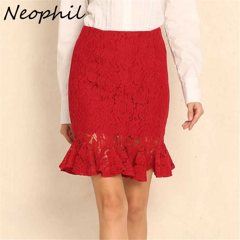 Neophil Black Plus Size 5XL Floral Lace Mini Pencil Skirts Womens Ruffles Hollow Out Elegant Ladies Saia Lapis Short Skirt S1811
Neophil Black Plus Size 5XL Floral Lace Mini Pencil Skirts Womens Ruffles Hollow Out Elegant Ladies Saia Lapis Short Skirt S1811
