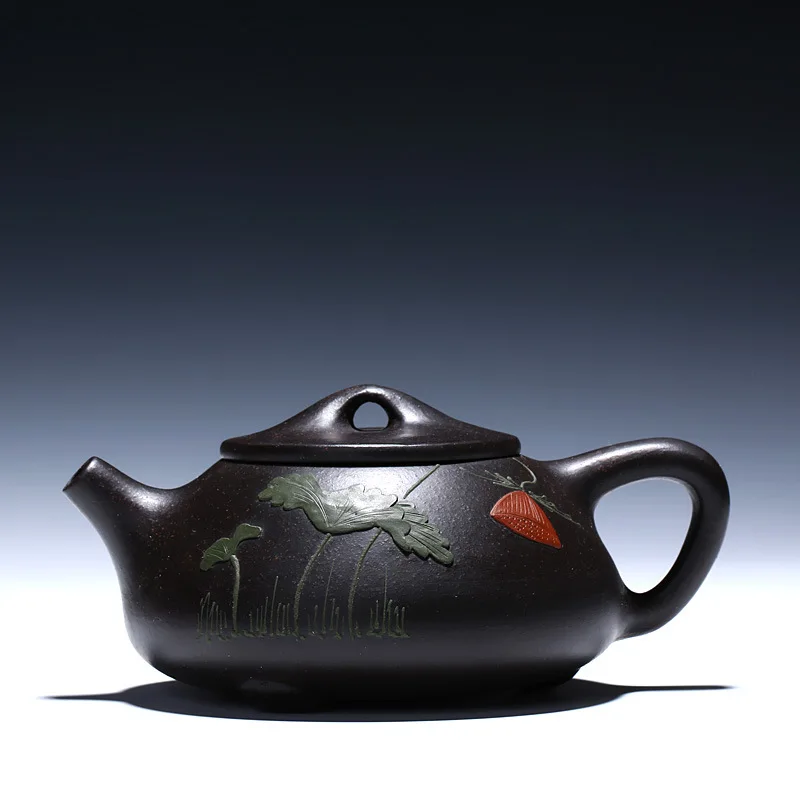 220ml Yixing Zisha Teapot Purple sand Black Zhu mud Jingzhou stone Scoop pure handmade Kung Fu tea pot Free Shipping
220ml Yixing Zisha Teapot Purple sand Black Zhu mud Jingzhou stone Scoop pure handmade Kung Fu tea pot Free Shipping
