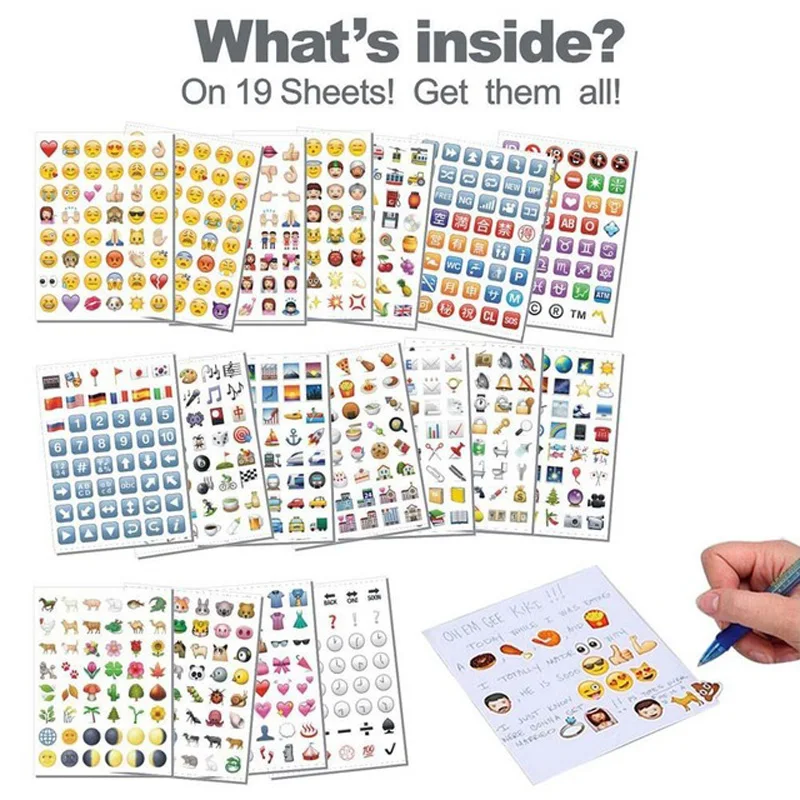 Детские 6 листов/набор IOS no-duplicate/face/QQ новые наклейки Emoji (48 Die Cut) наклейка для